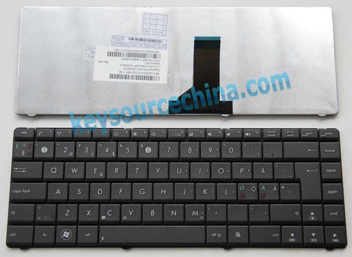 ASUS N43 K42 A42 X42 X43 K43 P42 B43 X84 A83 A84 P43 Nordic keyboard