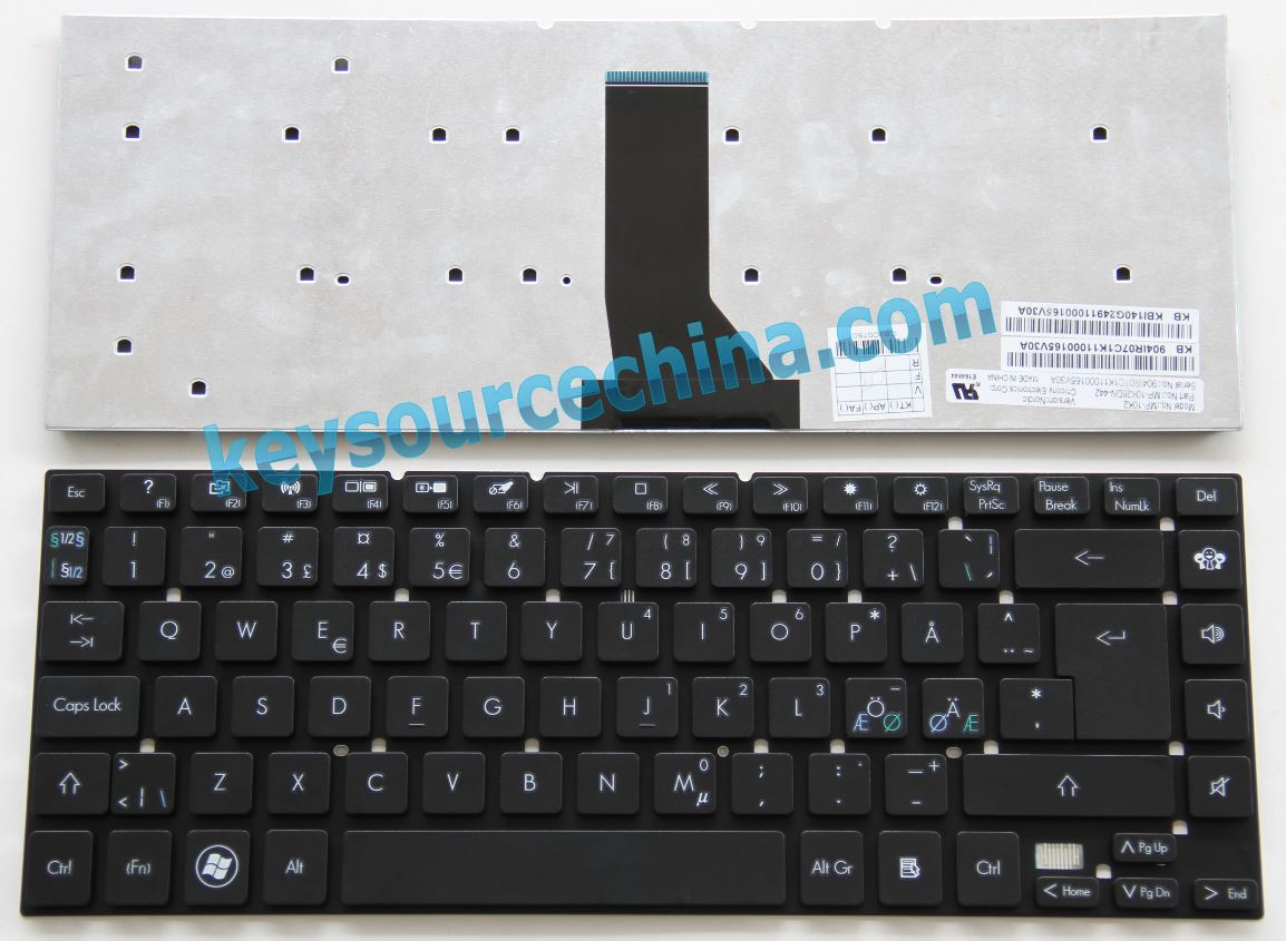Packard Bell NS11 NS44 NS45 Gateway NV47H Nordic keyboard
