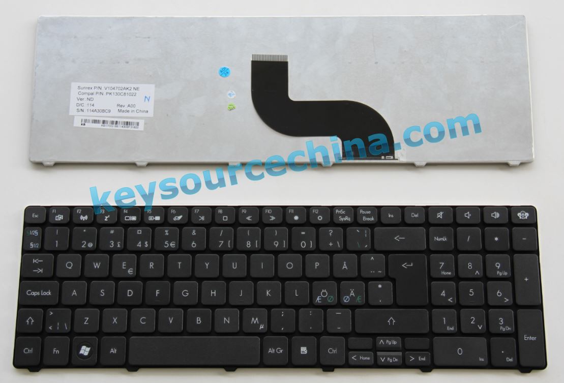 Packard Bell TK81 TK83 TK85 TX86 TK87 TK37 TM01 TM05 TM81 Nordic keyboard KBI170G186