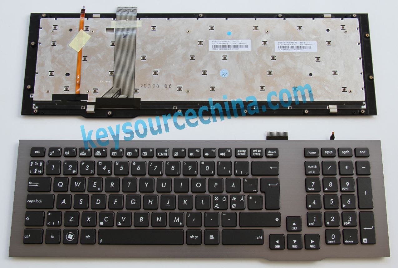 ASUS G75 Nordic backlit keyboard black,Dansk tastatur,Norsk tastatur, Suomi näppäimistö, svensk tangentbord