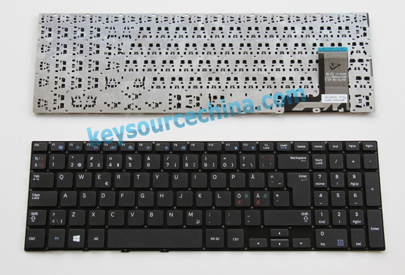 Samsung 550P5C Nordic keyboard, Dansk tastatur, Norsk tastatur, Suomi näppäimistö, Svensk tangentbord