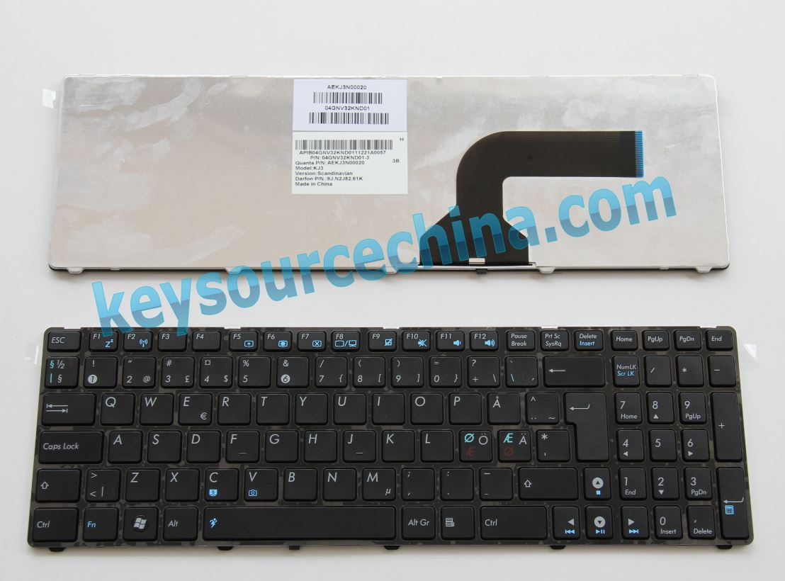 04GNV32KND00-2 04GNV32KND00-6 Asus N61 G60 G53 K73 Nordic keyboard
