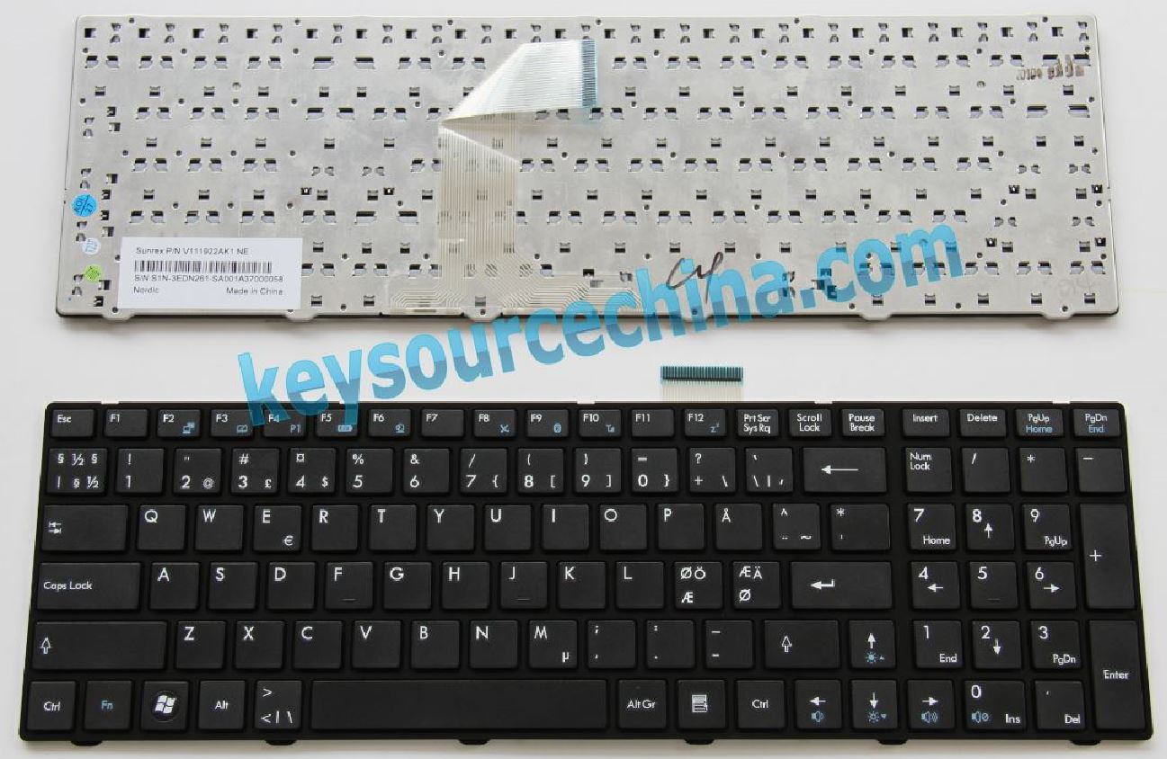 MSI CR620 CR630 CR650 MS-168C A6200 A6300 GE620 A7200 CX620 FX600 S6000 Nordic keyboard