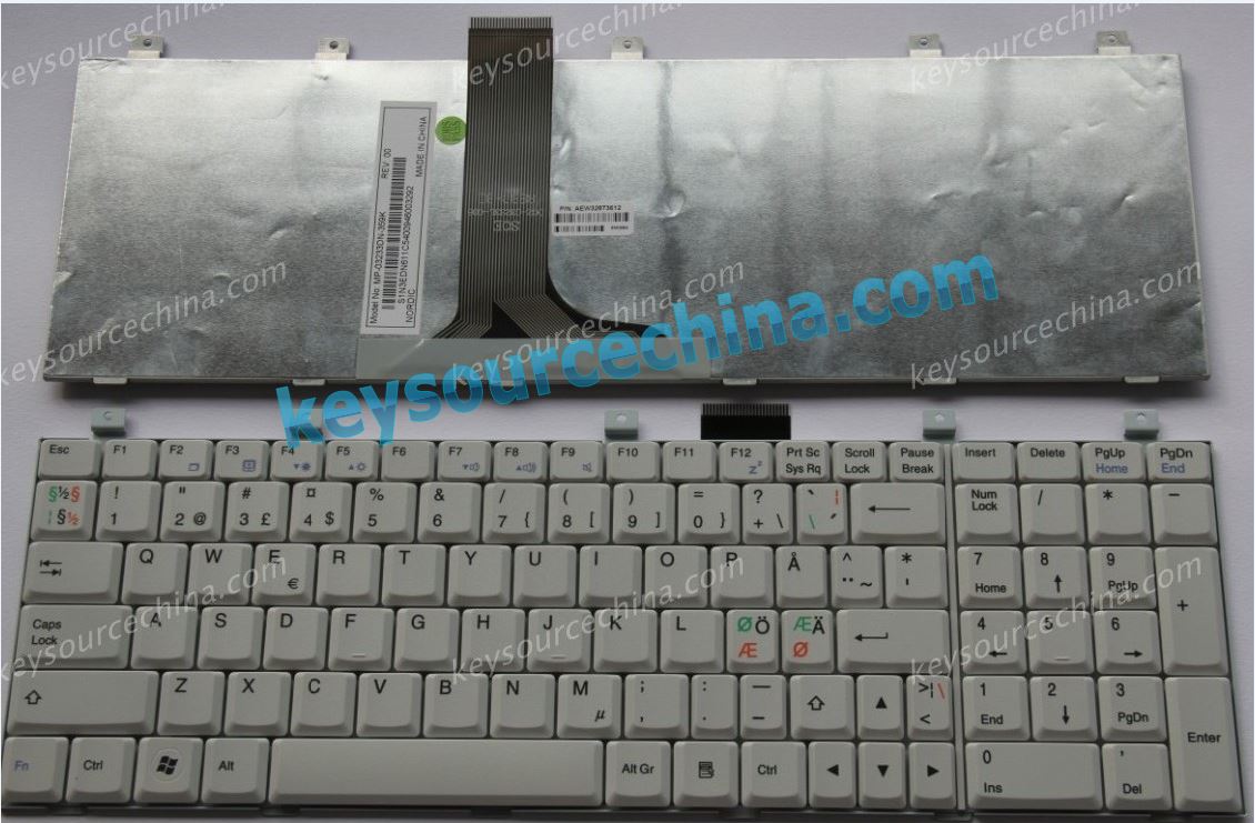 MP-03233DN-359K MSI vx600 Nordic laptop keyboard gray