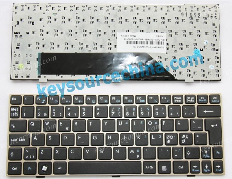 S1N-1EDN2B1 MSI Wind U135 U160 Nordic laptop keyboard black