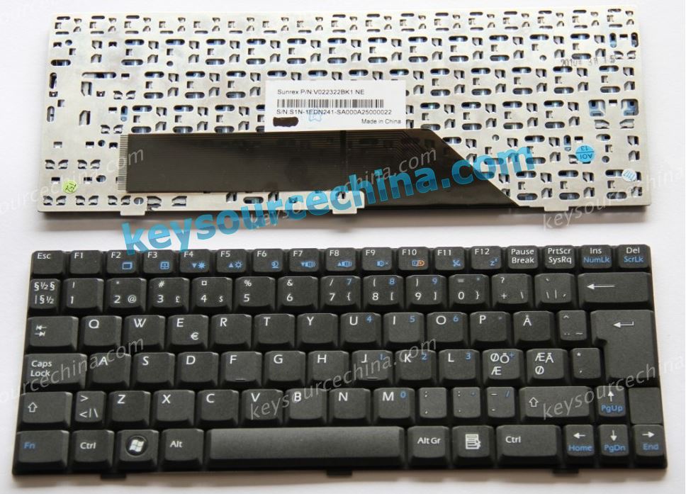 MSI U90 U100 U110 U120 MEDION Akoya mini  e1210 e1212 Nordic keyboard Black