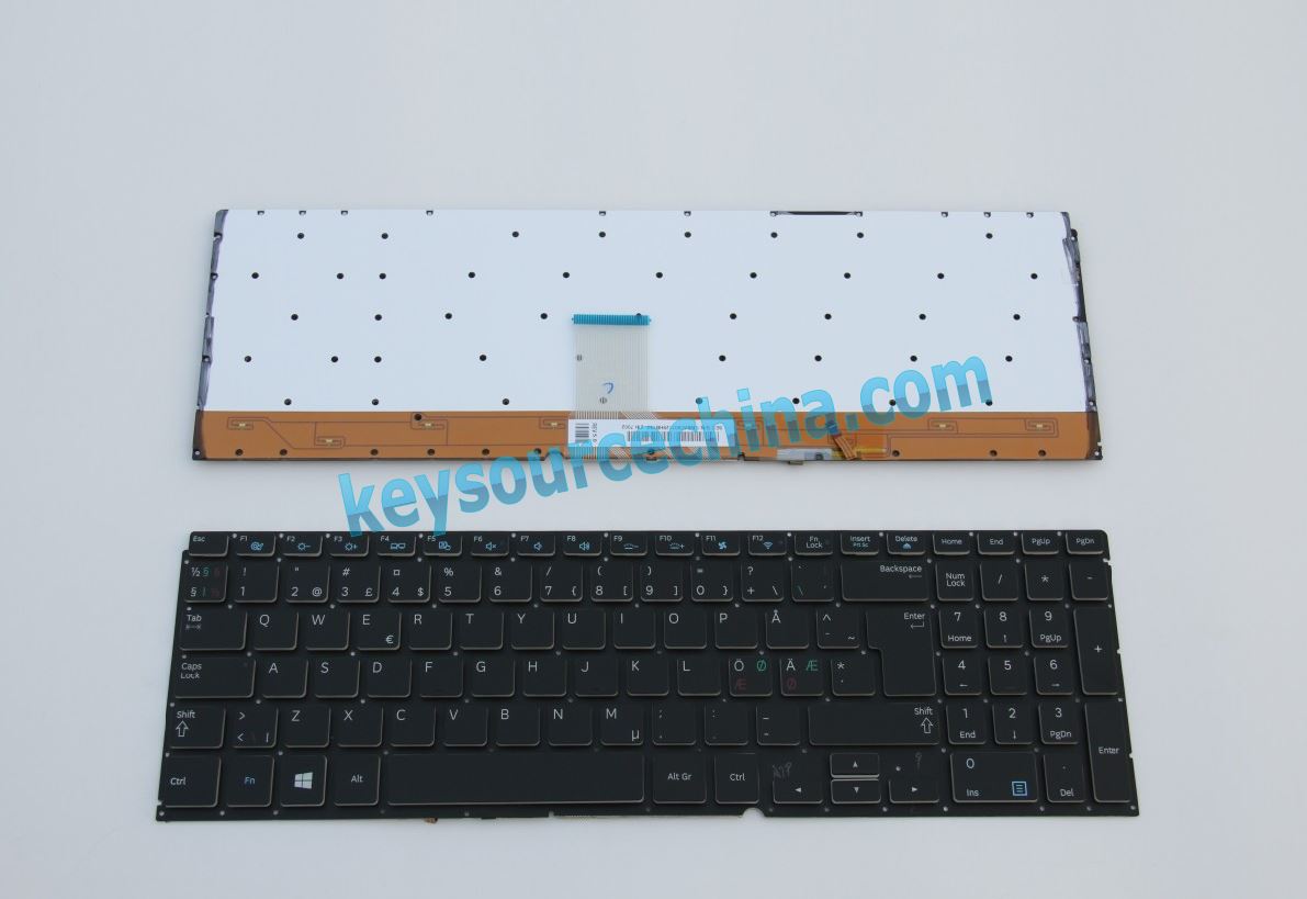Samsung series 7 700z5c backlit Nordic keyboard, Dansk tastatur, Norsk tastatur, Suomi näppäimistö, Svensk tangentbord