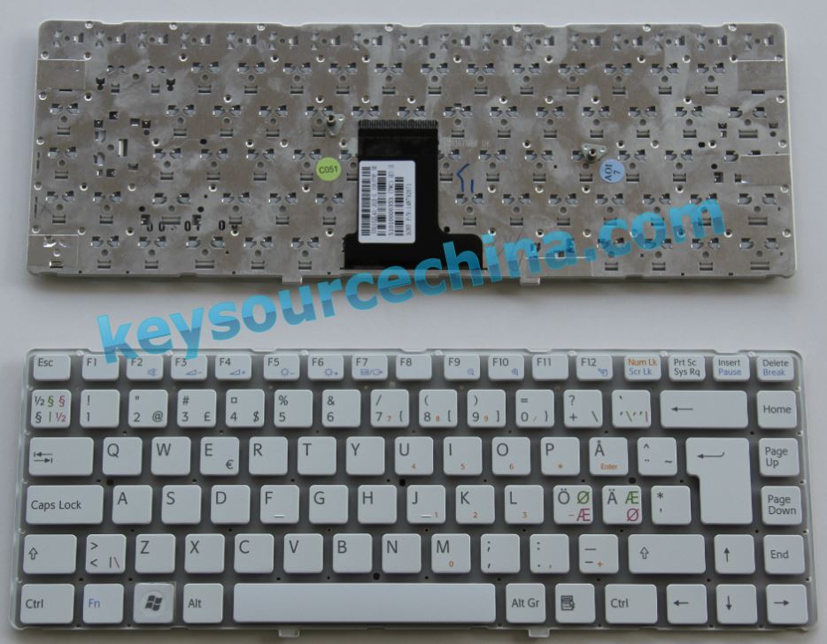 Sony Vaio VPC EA Nordic keyboard white,Sony Vaio VPC EA1 Nordic keyboard white,148792671,V081678F SE