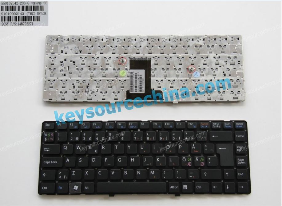 Sony Vaio VPC EA Nordic keyboard black,Sony Vaio VPC EA1 Nordic keyboard,148792271,V081678D SE