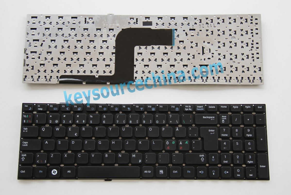Samsung RV511 RV515 RV520 Nordic keyboard Dansk tastatur Norsk tastatur Suomi näppäimistö Svensk tangentbord