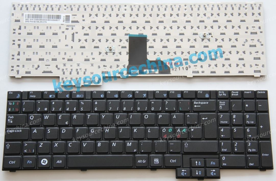 Samsung RV508 RV510 R525 R528 R530 R538 R540 R620 R719 P530 P580 Nordic keyboard