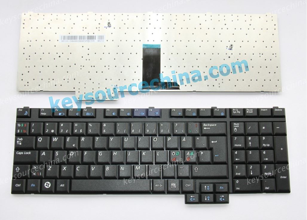 Samsung R700 NP-R700 R710 NP-R710 P710 P710-Pro E272 Nordic(NE) keyboard tastatur näppäimistö tangentbord tastaturet