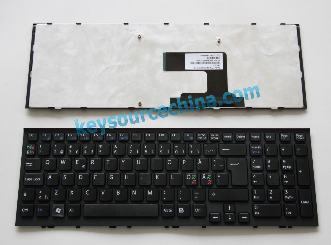 P/N:148968951 Sony Vaio VPC-EL Series Nordic keyboard 9Z.N5CSW.A1N