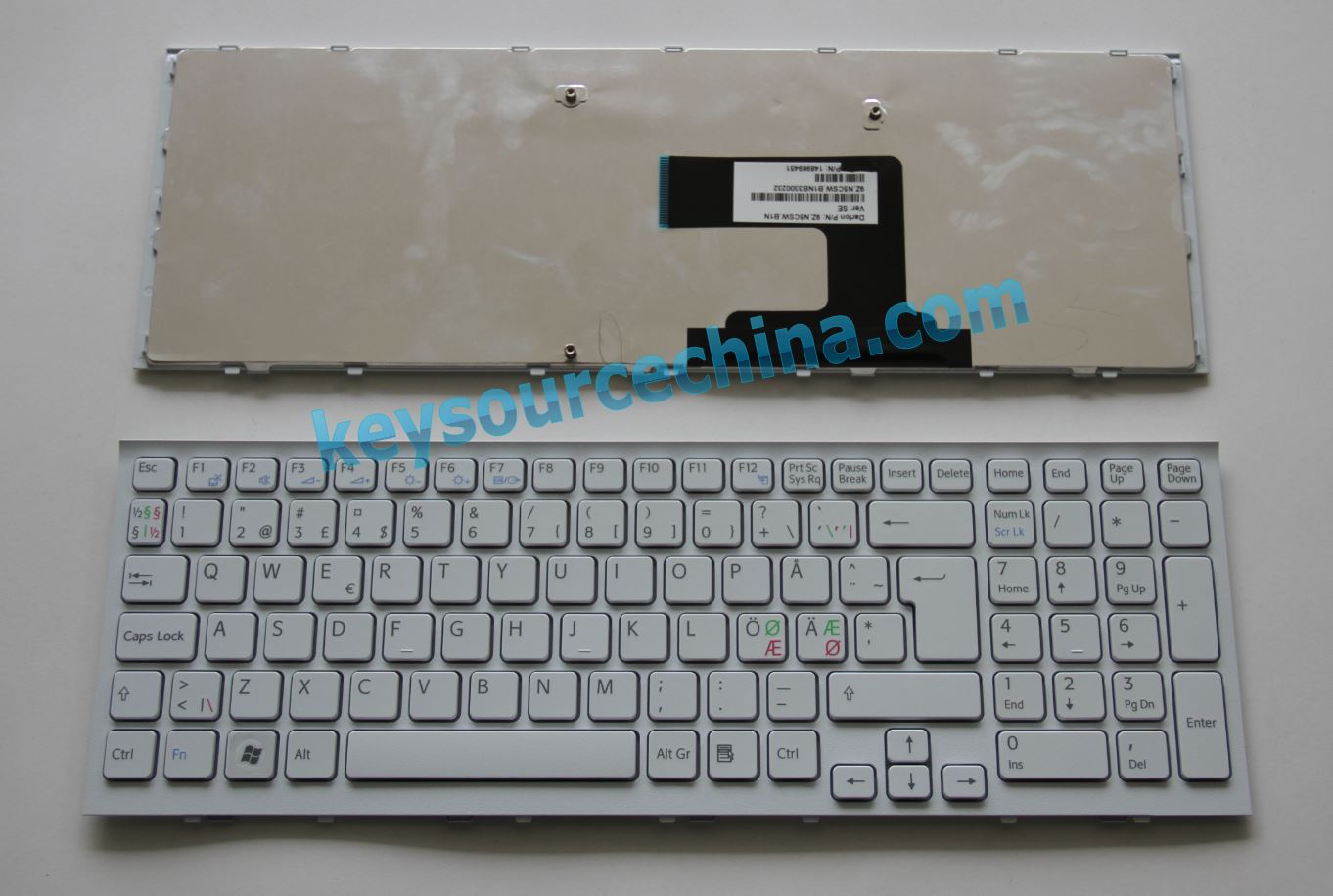 Sony Vaio VPC-EL Series Nordic keyboard P/N: 148969451 9Z.N5CSW.B1N