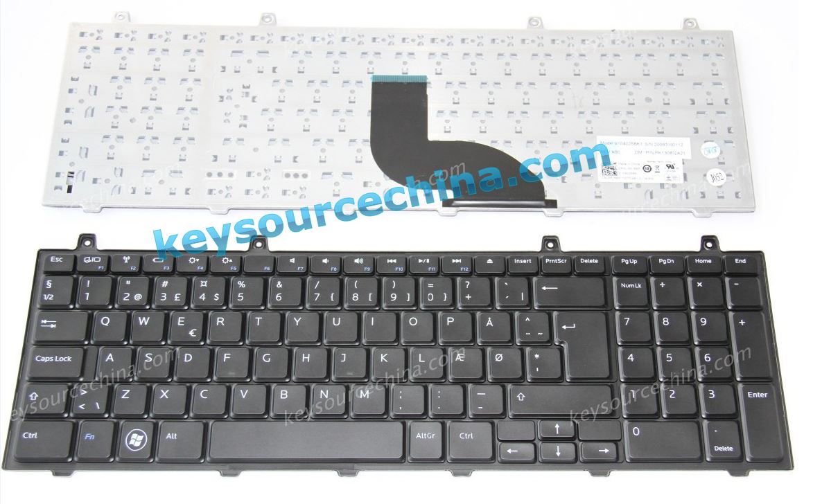 Dell 1749, xps 17, l701x Dansk bærbar tastatur