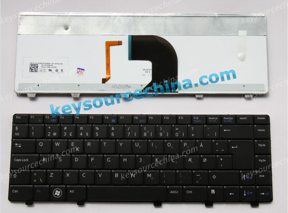 Backlit Dell vostro 3300 3400 3500 Danish Keyboard