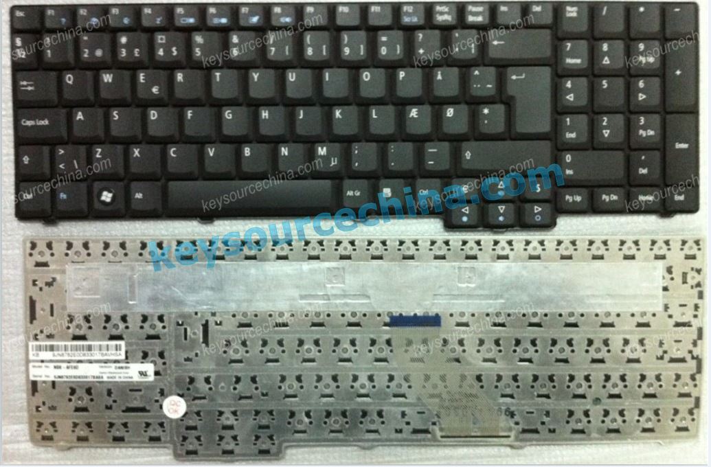 Emachines E528 E728 Dansk bærbare tastatur Acer 5235 5635 7230E 7620 7320 7510 7513 7514 7520 Dansk bærbare tastatur