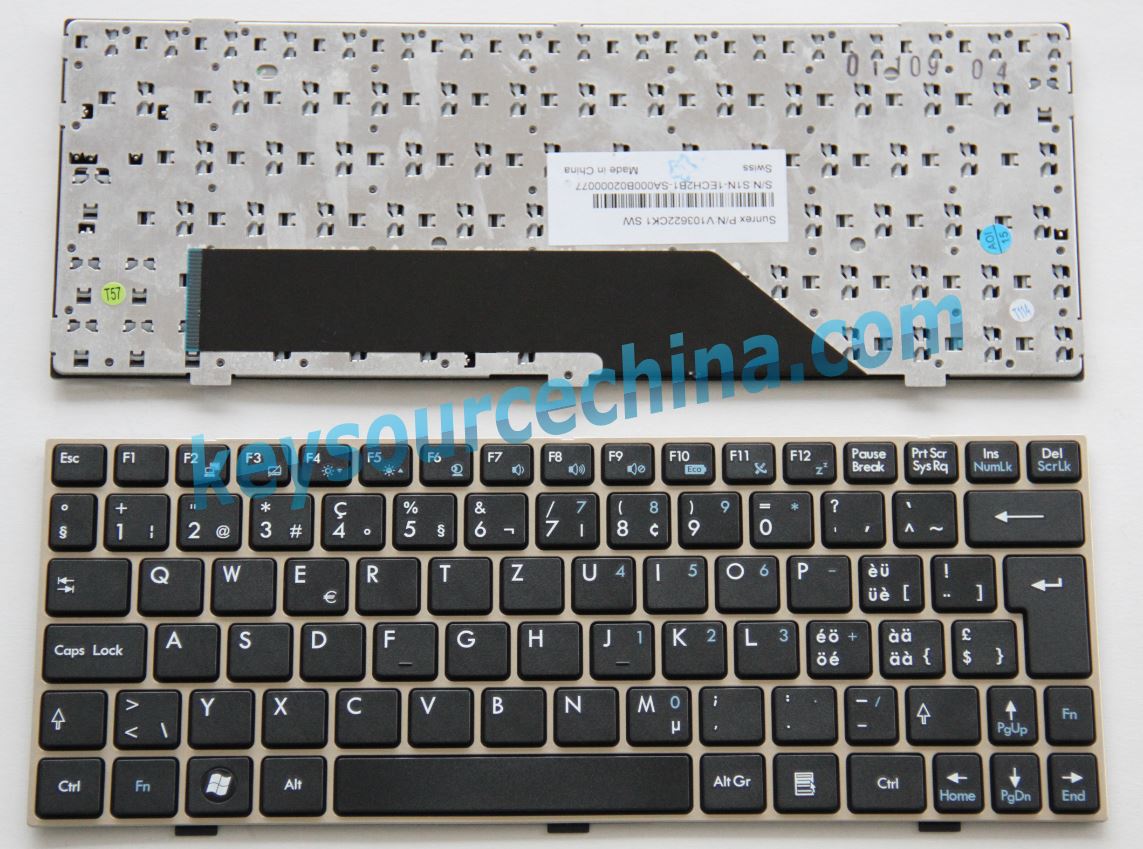MSI Wind U135 U160 U135DX U160DX black QWERTZ-Tastatur Laptop (Schweiz / Swiss)(CH/SW) Keyboard
