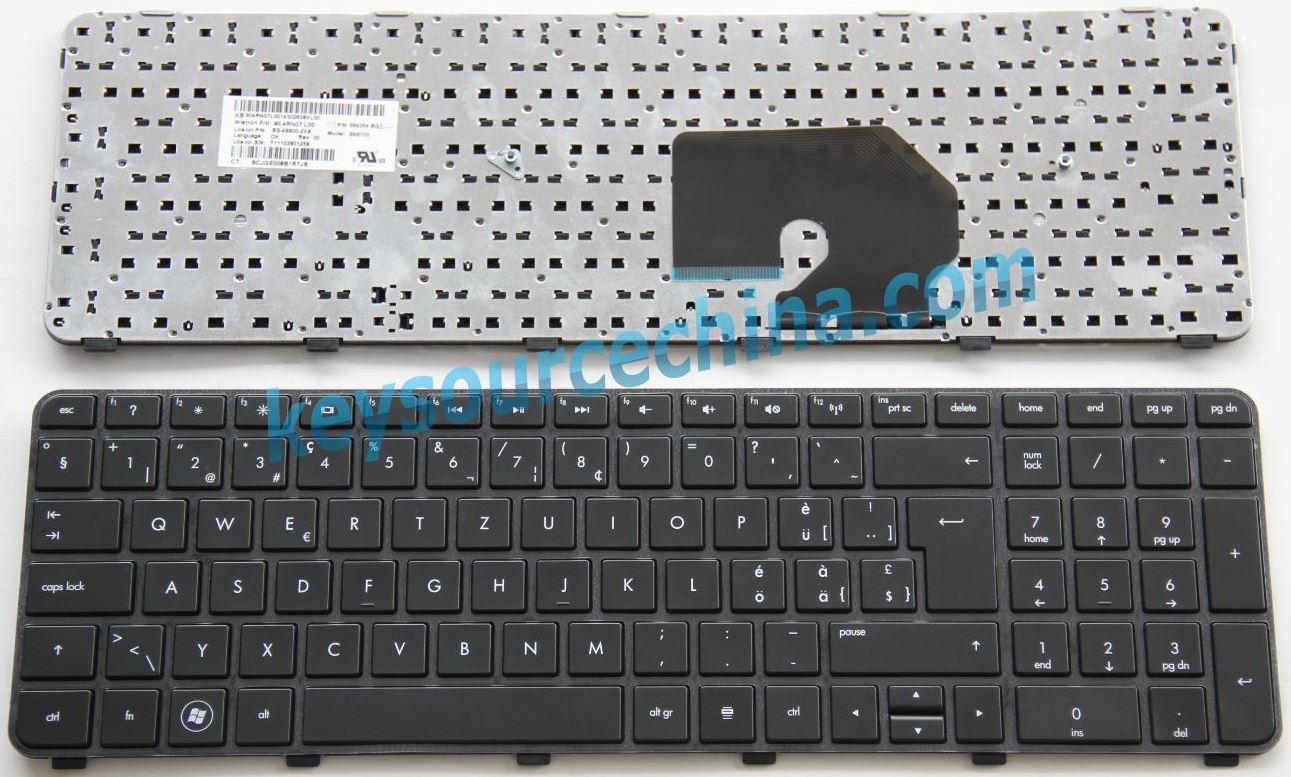 664264-BG1, HP Pavilion dv7-6000 Series DV7-6c00 black QWERTZ-Tastatur Laptop (Schweiz / Swiss)(CH/SW) Keyboard