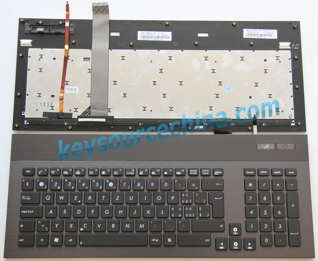 04GN562KSF00-1, ASUS G74 Series G74SX G74SW backlit QWERTZ-Tastatur Laptop (Schweiz / Swiss)(CH/SW) Keyboard