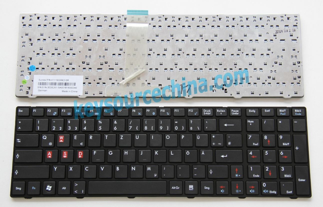 V111922AK3 Original Notebook Tastatur, deutsch (DE) schwarz für MSI GE620 GR620 GX660 GT660 GT663 GT680 GT683 GX680 GT685 GE700 MS-16F3 MS-1761 MS-16F3 Keyboard NEU