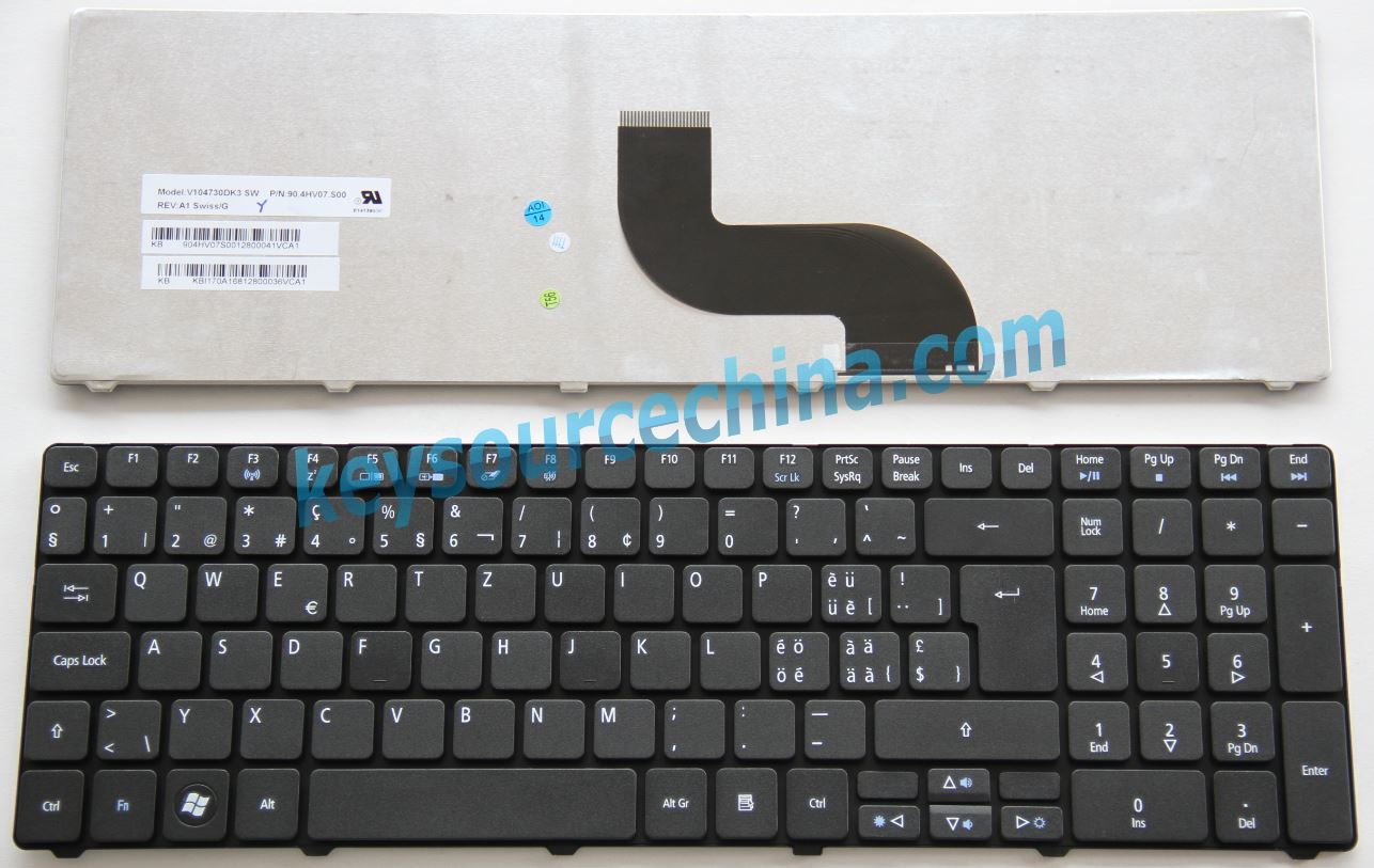 For HP EliteBook 8760w 8770w 701977-BG1 Laptop Keyboard Swiss German CH Tastatur 