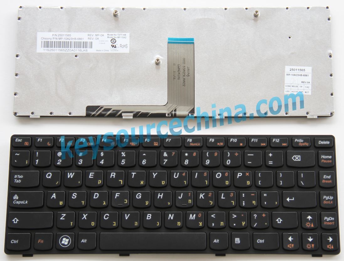 Lenovo IdeaPad G470 G470AH G470GH G475 B470 B475 V470 Black מקלדת למחשב נייד Hebrew(HB) Keyboard