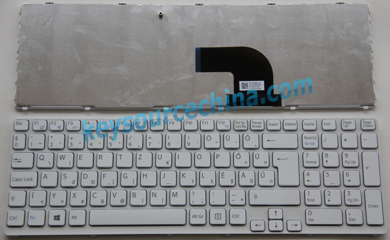 HUN Hungarian Keyboard Gyári Új Magyar nyelvű QWERTZ Billentyűzet for SONY Vaio SVE17 Series SV-E17 SVE1711 white