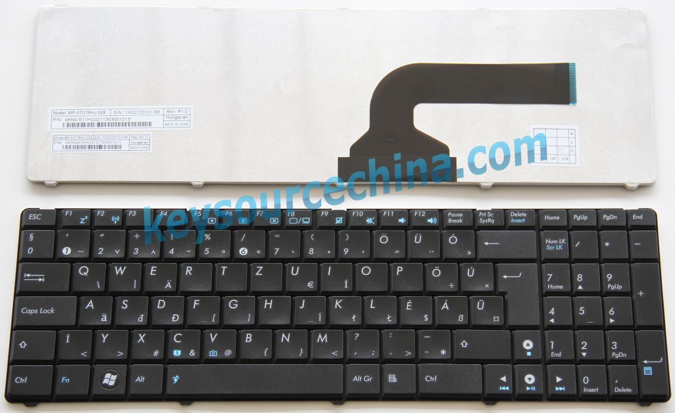 04GNQX1KHU00-2 Asus N50 N51 N60 A52 A72 F50N F70 M60 N71 N90 X61J W90 Magyar Billentyűzet Hungarian Keyboard