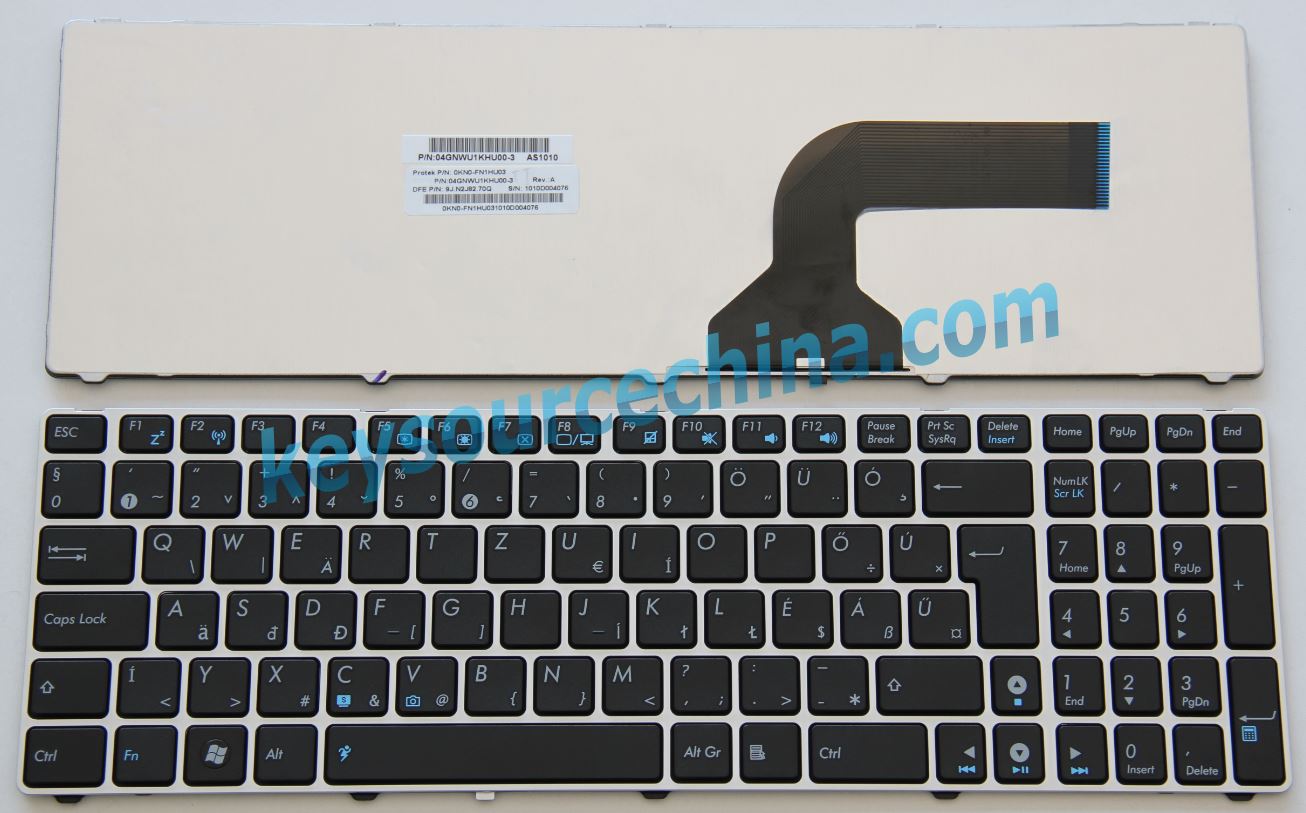 04GNWU1KHU00-3, ASUS X52 X53 K52 K53 K72 K73 UL50 X64 N61 A53 A73 Hungary(HU) Magyar Billentyűzet keyboard