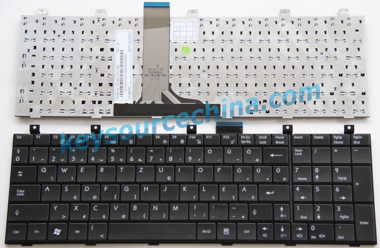 S1N3UHU261C54 MSI GE600 GE603 X600 MS-1675 Hungary(HU) Laptop Billentyűzet keyboard