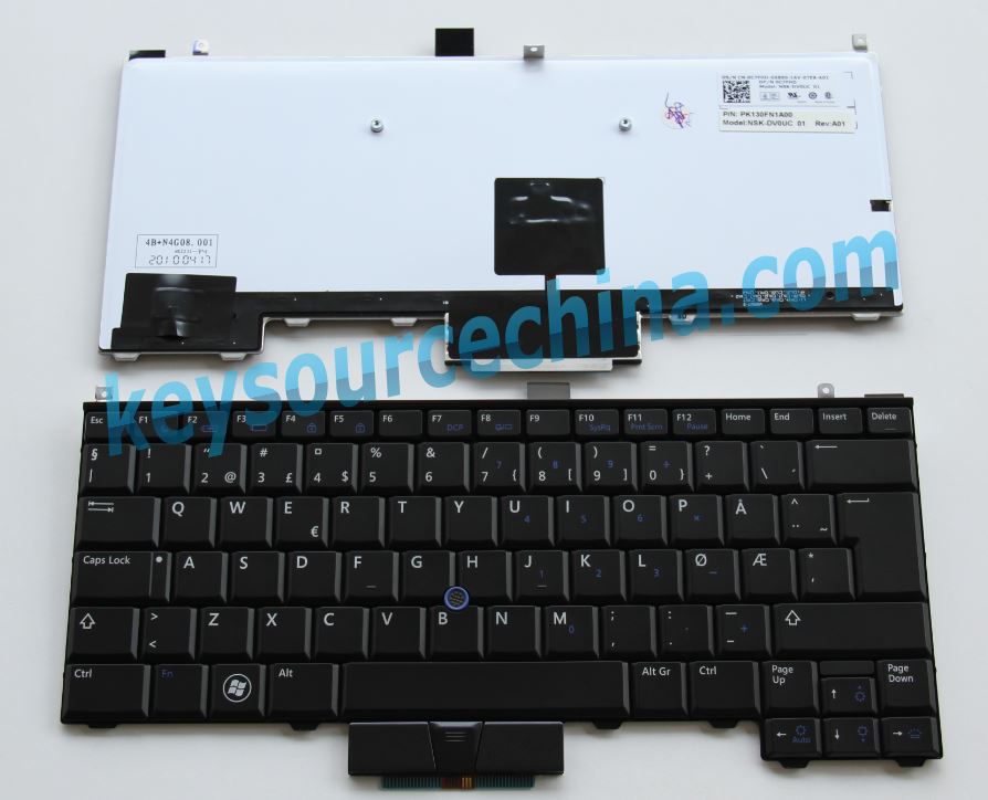 0C7FHD 9Z.N4GUC.00N Dell Latitude E4310 Norsk bærbar tastatur