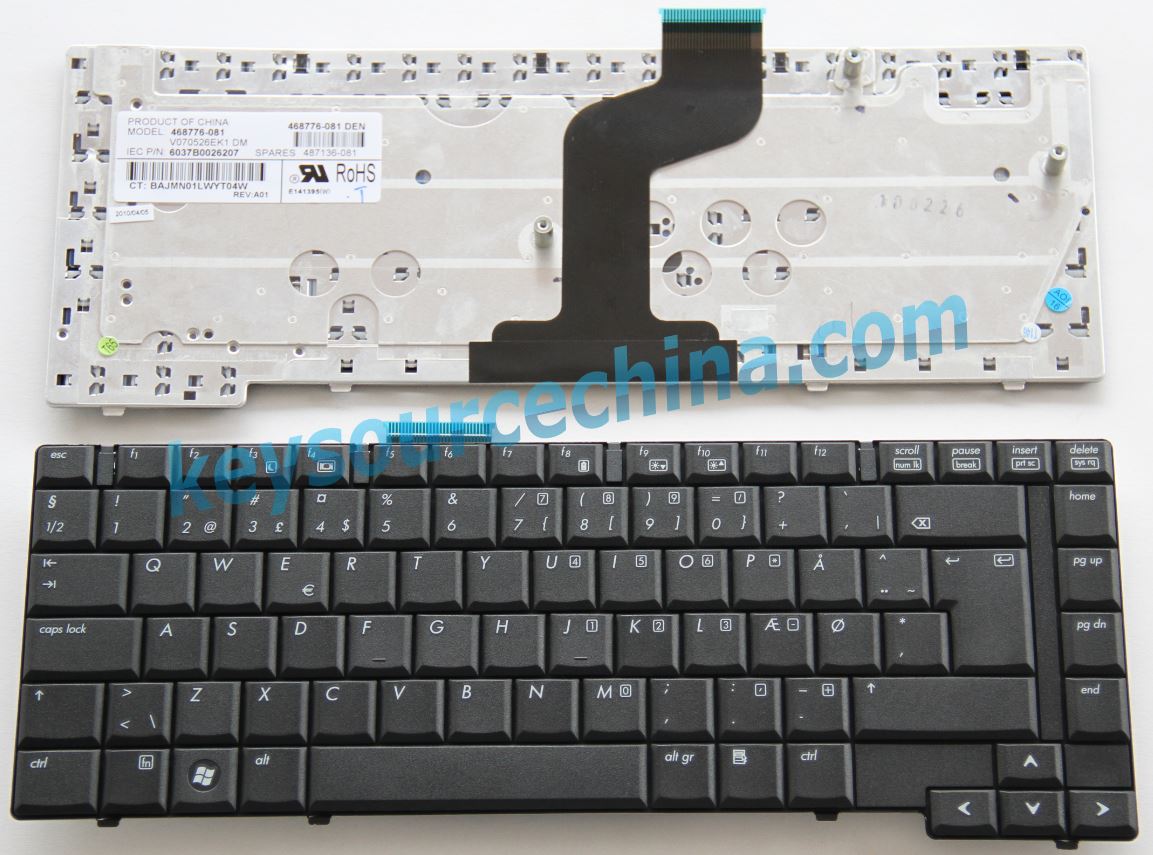 487136-081, HP Compaq 6730b 6735b Denmark(DK) Keyboard Dansk Tastatur
