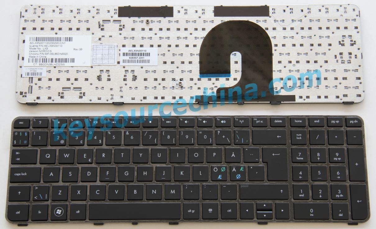 MP-09L86DN6920 Original HP Pavilion DV7-4000 DV7-4100 DV7-4200 Series Nordic keyboard