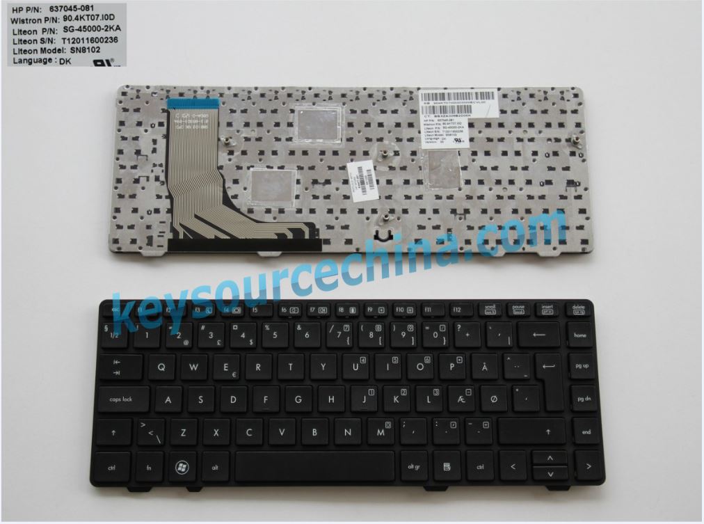 HP Probook 6360B Dansk bærbar tastatur