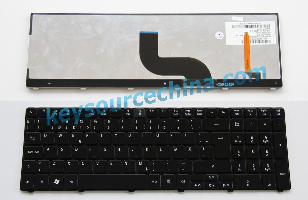 ZY8,Acer 8942 backlit Norsk tastatur,Acer 8942G backlit Norsk tastatur,9J.N2B82.00N