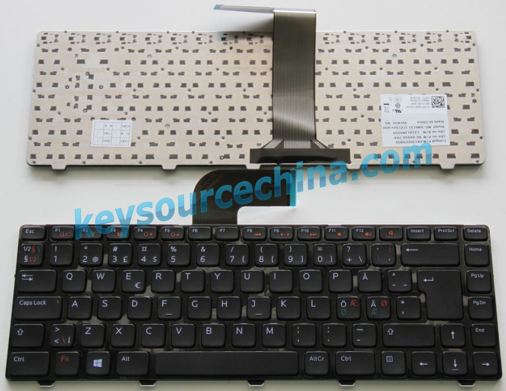 Dell Vostro 1440 V1450 1540 1550 3350 V3450 3460 3550(i7) XPS 15 L502 15 L502X Inspiron 14R-N4110 14r M4040 14 N4050 14Z N411z M5040 N5050 Nordic keyboard
