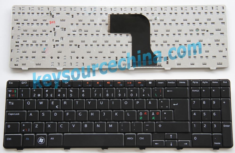 Dell Inspiron 15r Nordic keyboard Dansk tastatur Norsk tastatur Suomi näppäimistö Svensk tangentbord