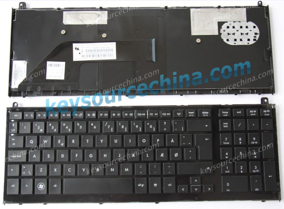 HP Probook 4520S Dansk bærbar tastatur 598691-081 MP-09K16DK-442