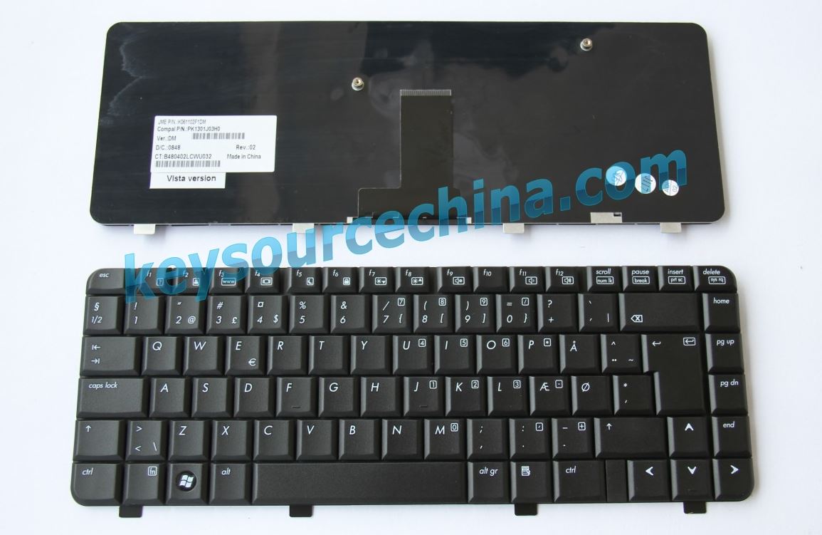 HP 530 Dansk bærbar tastatur PK1301J03H0
