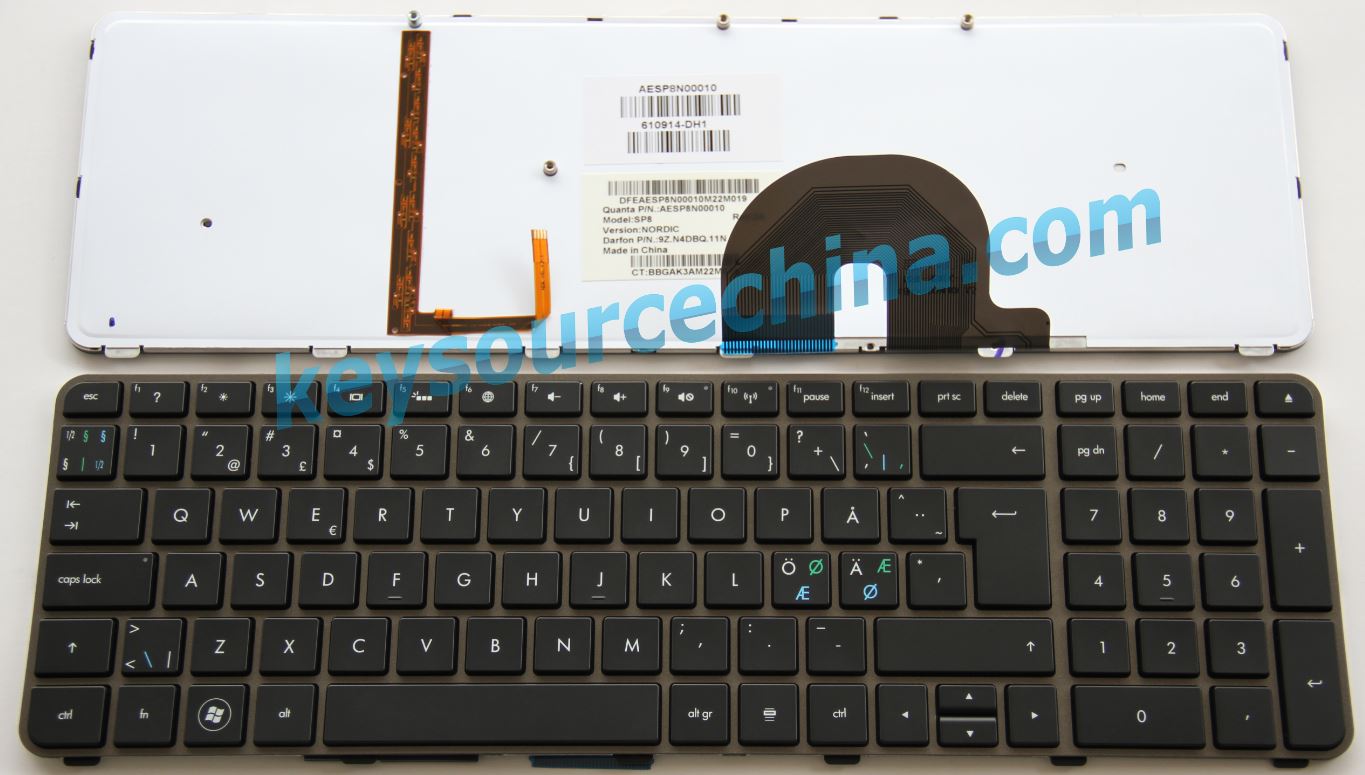 SG-49400-79A Originalt HP Envy 17-1000,17-1080eo,17-1197eo,17-2000,17-2092,17t-1000 Nordic Keyboard