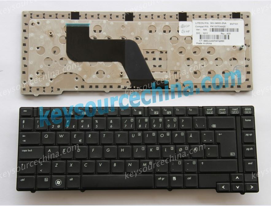 HP Probook 6440B 6450B 6445B Norsk bærbar tastatur 584233-081 PK1307E4A20