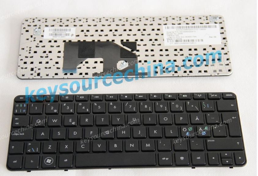 HP mini 210 Nordic laptop keyboard black 600377-DH1