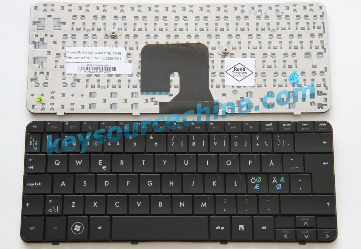 HP Pavilion dv2-1000 series Nordic keyboard 516792-DH1 V100103AK1