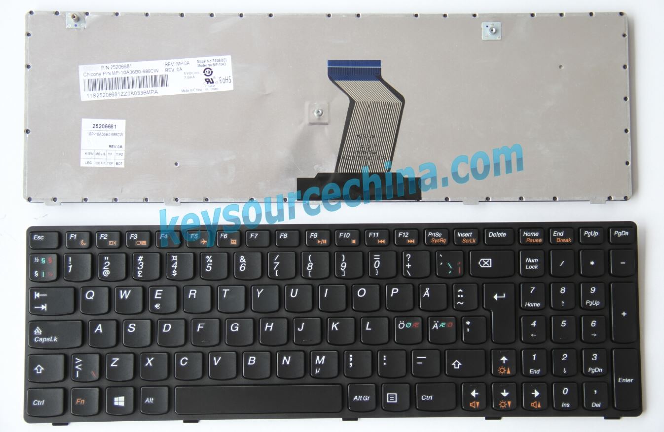 MP-10A36DN-686CW Original Lenovo IdeaPad G580 G585 V580 V585 Z580 Z585 Series Nordic keyboard