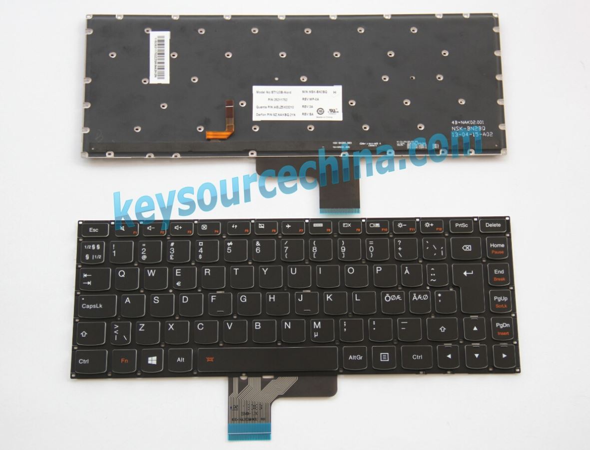 9Z.NAKBQ.21N Original Lenovo IdeaPad U330P U330 Touch U430P U430 Touch Nordic Keyboard