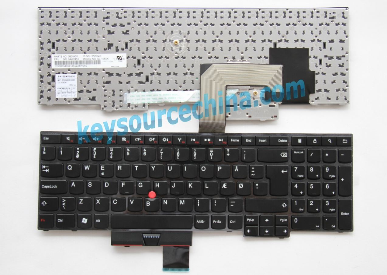 MP-11H56DK-698 Originalt Lenovo Thinkpad Edge E530 E530C E535 Dansk bærbar tastatur