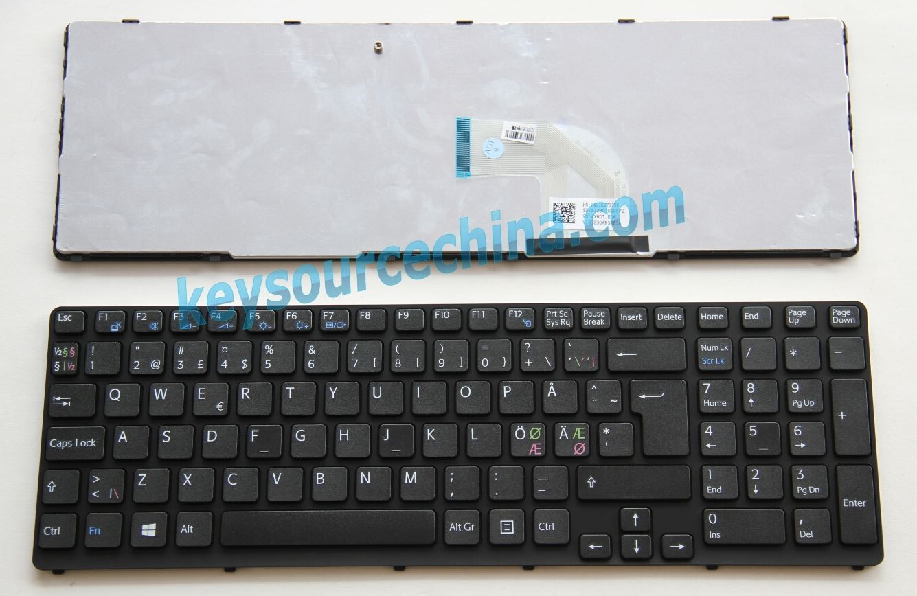 90.4XW07.E0W Original Sony Vaio SVE17 Series SVE1711V1E SVE1712T1E SVE1713V1E Nordic Keyboard