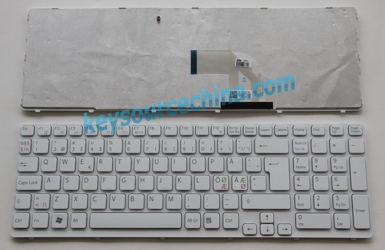 V133846BK1NE Originalt Sony Vaio SVE15 SVE151 SVE1511A1E SVE1512H1E SVE1513B1E Nordic Keyboard