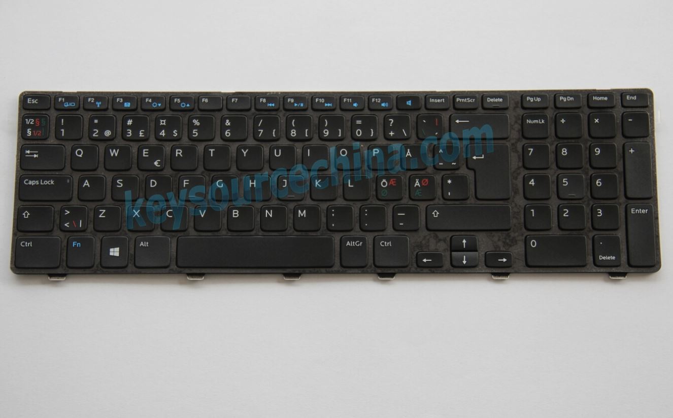 Dell Inspiron 17 3721 3737 5721 17R-5721 5737 076P09 Danish Norwegian Finnish Swedish Scandinavian Nordic Keyboard